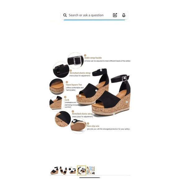 R.gallica Women’s Open Square Toe Espadrille Wedge Sandal Buckle Ankle Size 8 - Picture 4 of 8